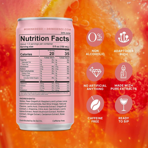 4-Pack (8 oz) Pack De Soi Trs Ros Non-Alcoholic Drinks fl Variety - Ready to Drink Beverages, Alcohol Free Alternative