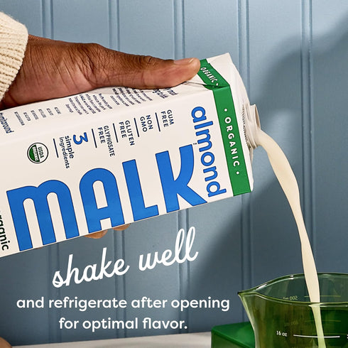 (32oz, Pack 6) 30, MALK Almond Milk Unsweetened of - Shelf Stable Organic Almond Milk, Non GMO, Whole Dairy Free
