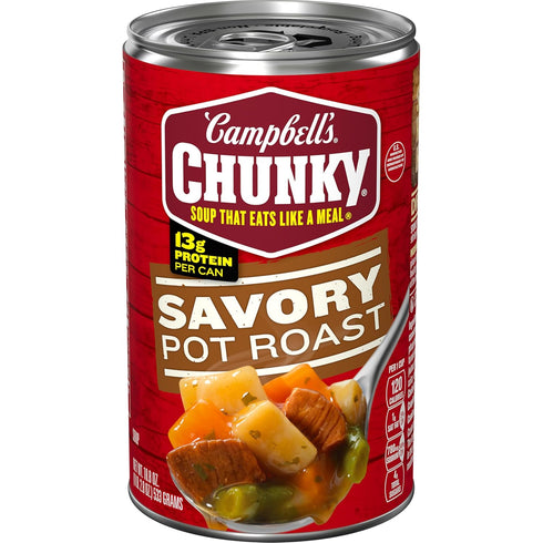 Campbells Chunky Soup, Savory Pot Roast Soup, 18.8 oz Can