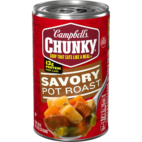 Campbells Chunky Soup, Savory Pot Roast Soup, 18.8 oz Can
