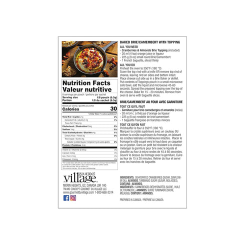 Gourmet du Village Cranberry & Almond Brie Topping