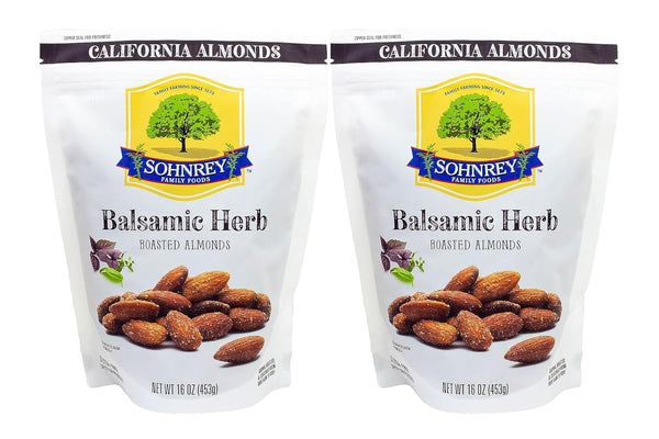 Balsamic Herb Roasted Seasoned Salt Vinegar and Herb Flavored Tangy Snack Almonds