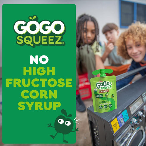Pack, 3.2 oz (Pack 12), GoGo squeeZ Organic Applesauce and Fruit Puree, Variety Apple, Strawberry & Banana