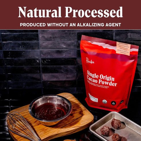 8oz Raaka Chocolate Organic Cacao Powder - Unsweetened, Non-Alkalized, Perfect for Baking, Substitute for Cocoa Powder