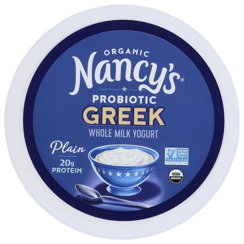 Nancy's Yogurt 24 Nancys Yogurt, Organic Whole Milk Plain Greek Yogurt, Ounce