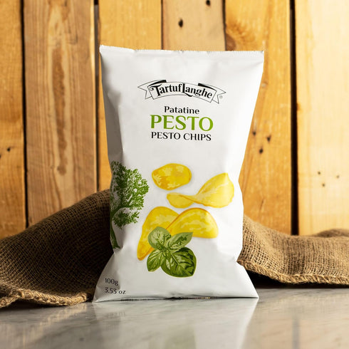 3.53 oz (Pack 1) TartufLanghe Pesto Flavored Potato Chips, Made with Freeze-Dried Genovese Ingredients, Authentic