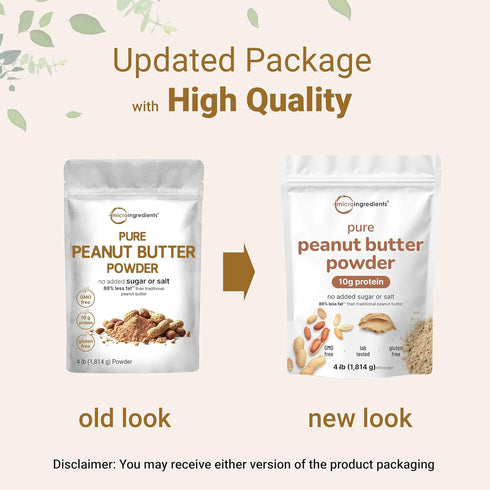 4lbs (64oz) 10g 88% Pure PB Peanut Butter Powder, | Protein & Less Fat | No Added Sugar or Salt from Natural Fresh