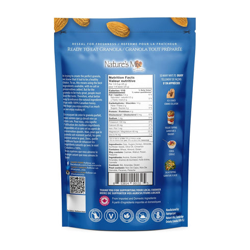 Nature's Mix - Simply Almond Granola - Almonds, Sunflower Seeds, Cinnamon - Sweetened with Honey - No Added Sugar