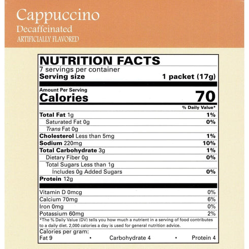 12g 7 1 Pack) Nutmeg State Nutrition - High Protein Cappuccino - Low Carb, KETO Friendly, Instant Hot Drink Mix