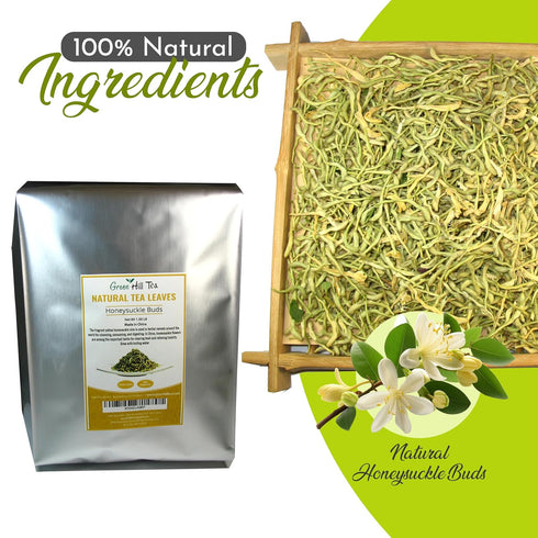 free16 OZ Greenhilltea traditional health herbs, Honey suckle dried herbal tea honeysuckle Caffeine