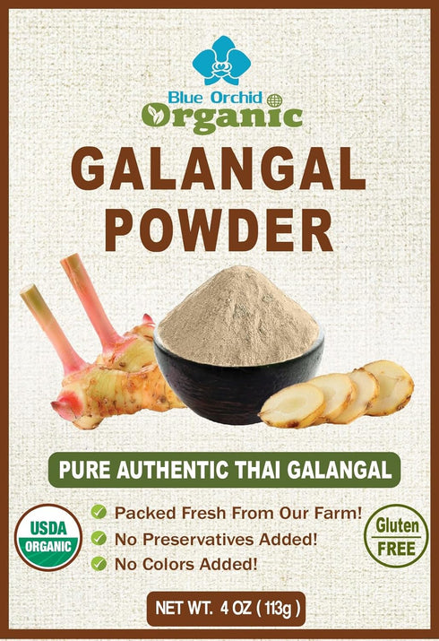 Organic Galangal Powder 4 OZ, Galanga Spice for Asian Cooking - Thai, Indonesian, Malaysian Cuisine
