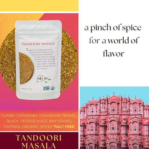 1lb Pack Spice Hut - Organic Tandoori Masala Powder, No Salt, Flavorful Indian Tandori Curry Powder for Cooking South