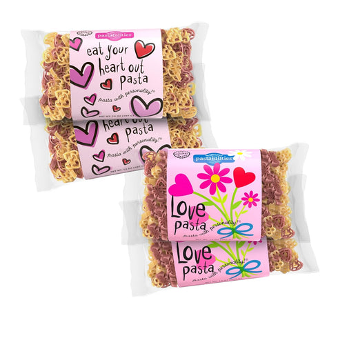 4 Pack: 2 Heart Pasta & 2 Love Pasta