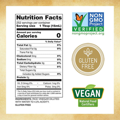 (1 2-pack) Marukan Genuine Brewed Rice Vinegar for Enhancing Flavor & Cooking, Unseasoned Gallon