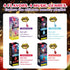 Set 4 Amos TastySounds Wearable Music Lollipop - Flavors & Music Styles with Trendy Yellow PVC Crossbody Bag, Bone