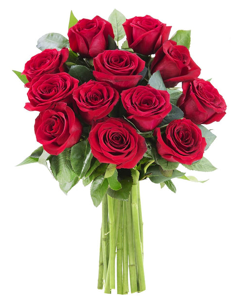 KaBloom - The Romantic Classic Bouquet of 12 Fresh Red Roses -