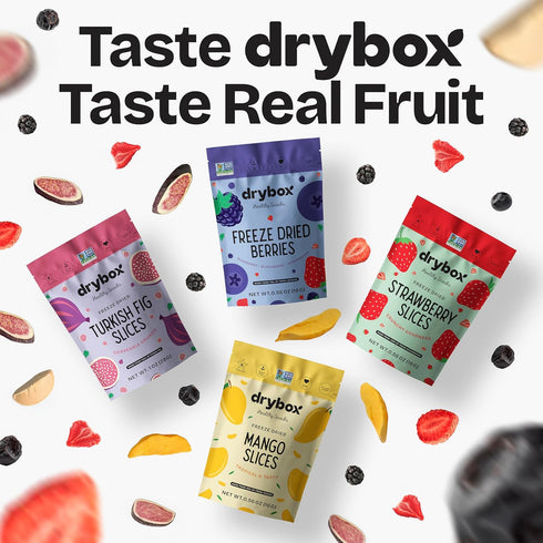 100% 0.56 oz 1 pack Drybox Freeze Dried Mixed Berries | Natural Fruit | Freeze Dried Berry Source | No Sugar