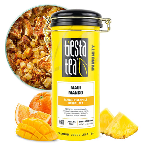 Tiesta Tea Maui Mango, Loose Leaf, Mango Pineapple Herbal Tea, Premium Non-Caffeinated