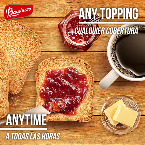 30 oz (Pack 6) Bauducco Toast - Delicious, Light & Crispy Toasted Bread - Original & Whole Wheat - Ready-to-Eat
