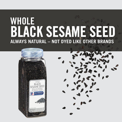 18 oz 18 McCormick Culinary Whole Black Sesame Seeds, - One Ounce Container of Black Sesame Seeds, Perfect