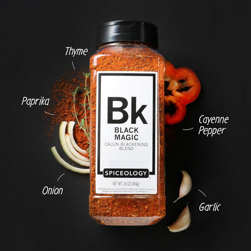 18 oz Spiceology Black Magic Cajun Blackening Seasoning Bold & Savory Blackening Rub for Chicken, Fish, Turkey