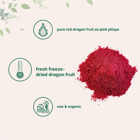 Organic Dragon Fruit Powder, 10oz, 100% Natural, Freeze-Dried Pink Pitaya, Non-GMO & Vegan Friendly