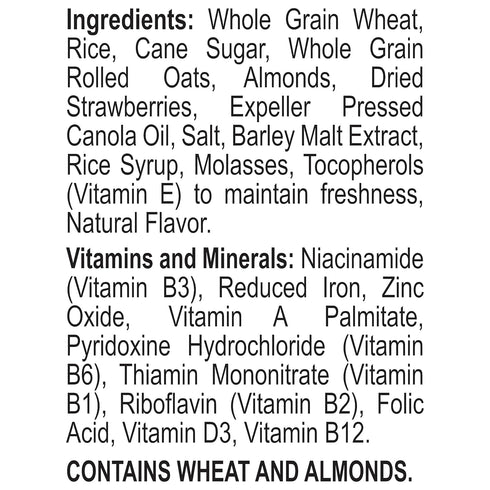 Great Grains 13 OZ (Pack 3) Red Berry Almond Crunch Cereal, Strawberry Cereal with Granola Clusters and Sliced Almonds
