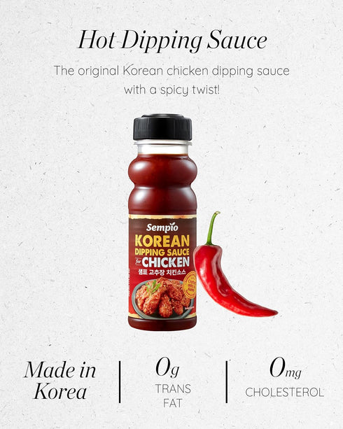 Sempio Korean Dipping Sauce for Chicken, Sweet & Spicy (8.5fl oz) - Authentic Gochujang-Based Sauce for Korean Fried Chicken. Versatile for Various Dishes