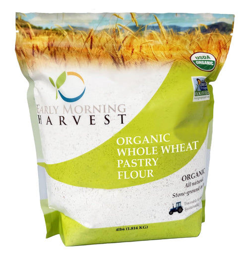 Early Morning Harvest Organic Whole Wheat Pastry Flour - Made from Non-GMO Whole Wheat - Stone Ground Pastry Flour