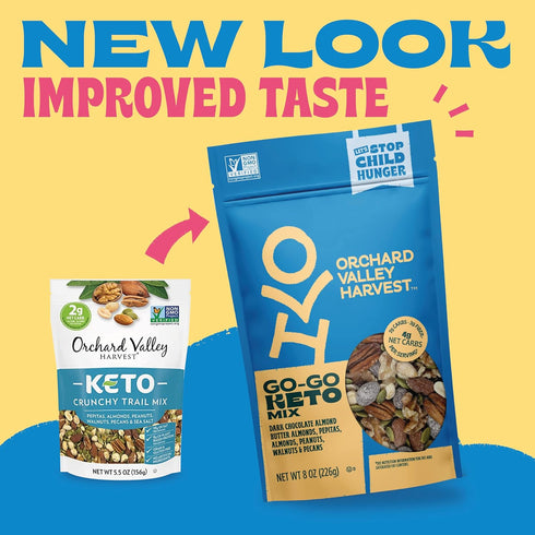 14 Pack (1.85 oz), Orchard Valley Harvest Go-Go Keto Mix, Dark Chocolate Almonds, Peanuts, Walnuts, And Pecans, Low