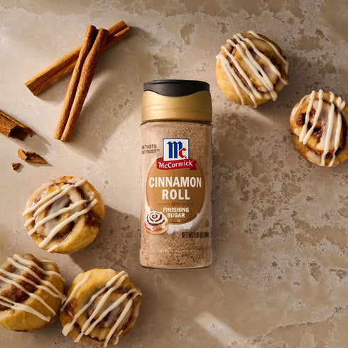 3.81 oz McCormick Finishing Sugar, Cinnamon Roll, Blend of Cinnamon and Warm Spices, Delicious on French Toast