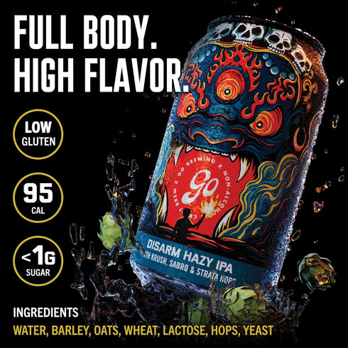 12 Pack (12 oz, 12 Pack) Go Brewing - IPA Mixed - Non Alcoholic Beer - Small Batch Brew - Low Calorie Drink - Featuring