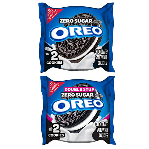 Pack, 20 Packs (2 OREO Zero Sugar and OREO Double Stuf Zero Sugar Chocolate Sandwich Cookies Variety Snack Cookies