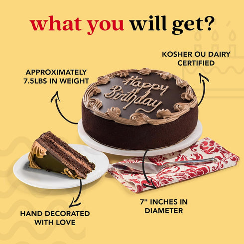7 Frozen Davids Cookies Chocolate Fudge Cake - Delicious Birthday Cakes and Treats for Delivery - Fresh Bakery Dessert