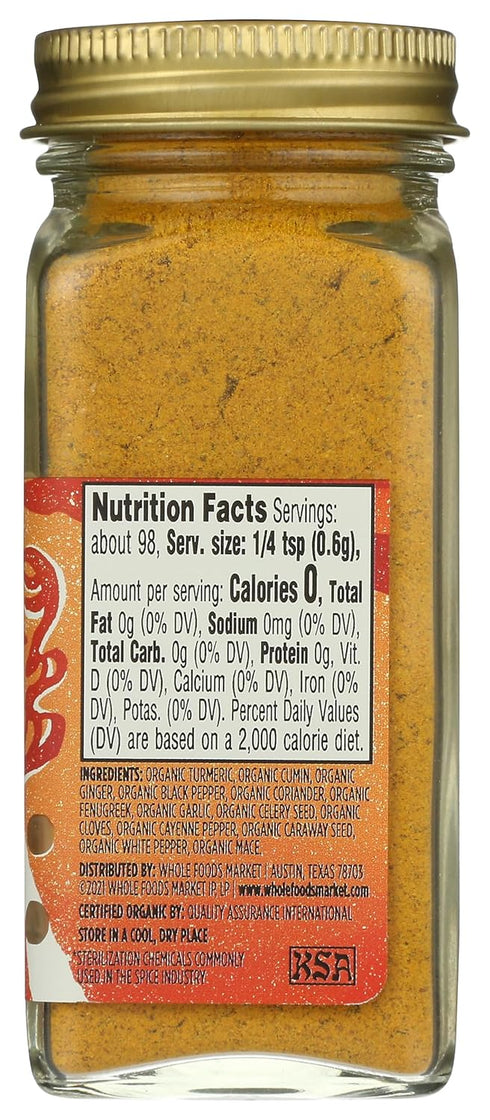 2.08 Whole Foods Market, Organic Muchi Curry Seasoning, Ounce