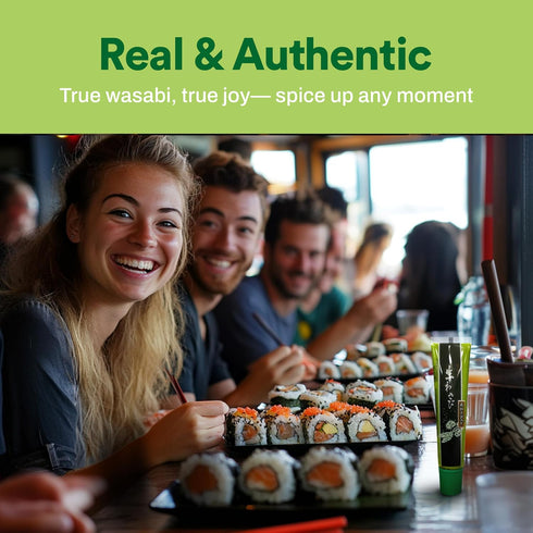 Wasabi-O Real Wasabi Paste - Authentic Japanese Fresh Wasabi Root, Mild Heat, Squeeze Tube for Sushi and Seafood