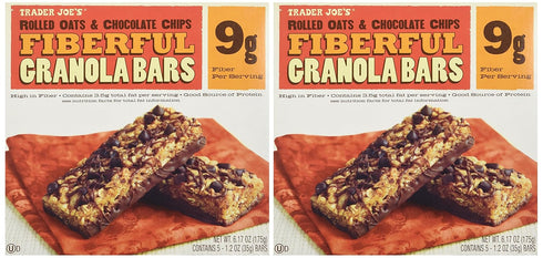 Trader Joe's 2 9 Boxes Fiberful Granola Bars Rolled Oats & Chocolate Chips g Fiber