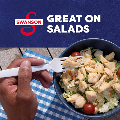 2.6 OZ 12) Swanson Original White Chunk Fully Cooked Chicken, Ready to Eat, Simple On-the-Go Meals, Pouch (Case