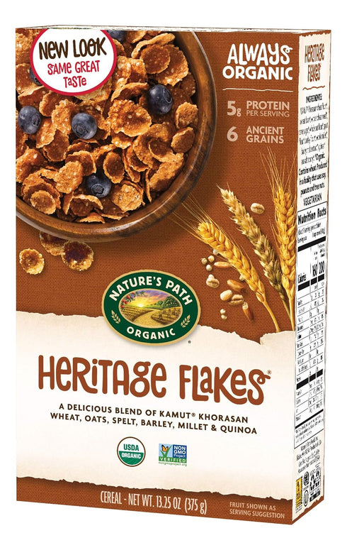 13.25 oz. Nature's Path Organic - Cereal Heritage Flakes Whole Grains High Fiber