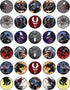 30 Edible Cupcake Toppers with Dark Hero-Inspired Designs | Uncut Wafer Sheet Cake Decorations