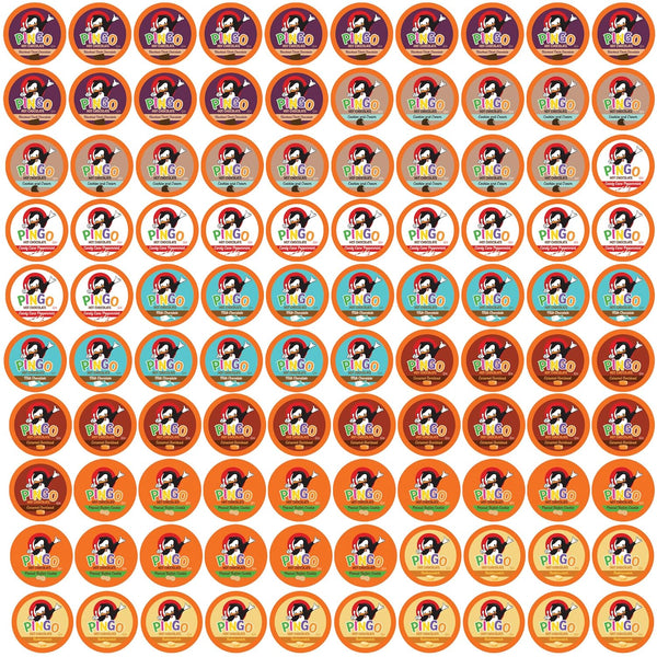 Pingo Hot Chocolate Pods for Keurig KCup Brewers, Assorted Cocoa Variety Pack, 100