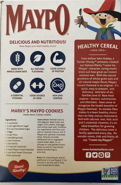 Maypo 14 oz. 2) Oatmeal, Instant Maple, (qty.