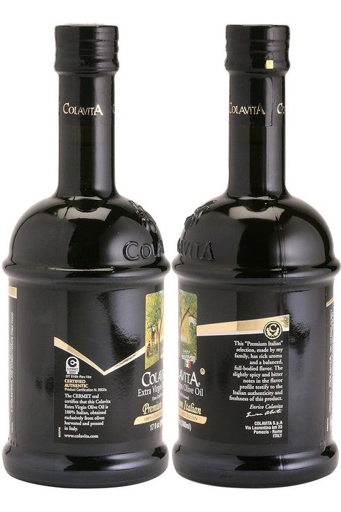 17 oz (Pack 2), Colavita Premium Italian Extra Virgin Olive Oil, of Glass Bottles