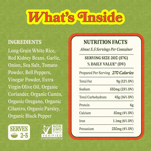 7 oz, Pack 6 Loisa Rice & Red Beans, Premium Latin Rice & Beans, Non-GMO, No MSG, No Artificial Flavors, No Arfiticial