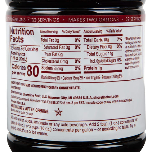 32oz Cherry Bay Orchards Tart Cherry Concentrate - Natural Juice to Promote Healthy Sleep, Bottle