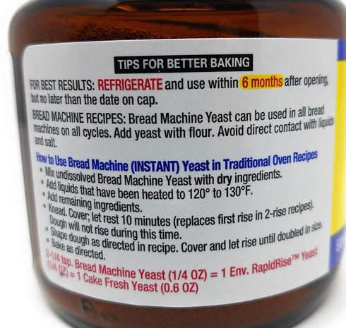 Fleischmann's Bread Machine Yeast, Ideal for Rapid Rise Recipes, 4 oz Jar (Pack of 2)