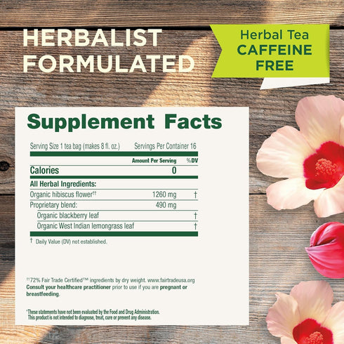 16 Traditional Medicinals Organic, Hibiscus Tea - Supports Normal Heart Health & Cardiovascular Wellness - Kosher