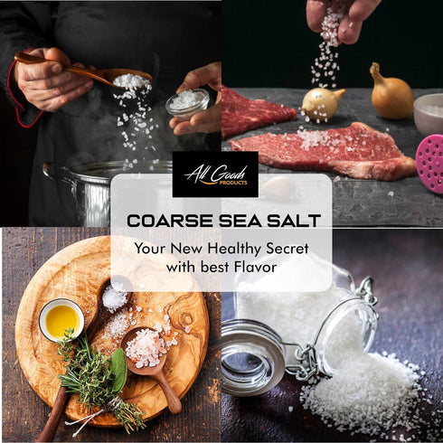 16 oz 90+ 30% All Goods Products Mineral Coarse Grain Sea Salt, Natural Salt from Mexico, Unrefined, Hand-Harvested