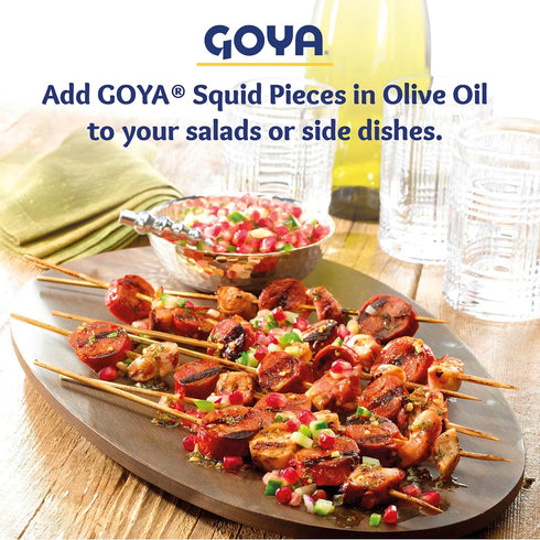 4 oz (Pack 6), Goya Premium Jumbo Squid Octopus Style in Olive Oil, Cans of Mediterranean-Style Seafood, Ready-to-Eat