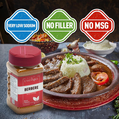 Eastanbul Berbere Spice Blend, 5.3oz Berbere Spice Ethiopian Authentic Mix, Berbere Seasoning Medley, AKA Berberre Spice, Barbere, For Exotic Ethiopian Cooking & Much More